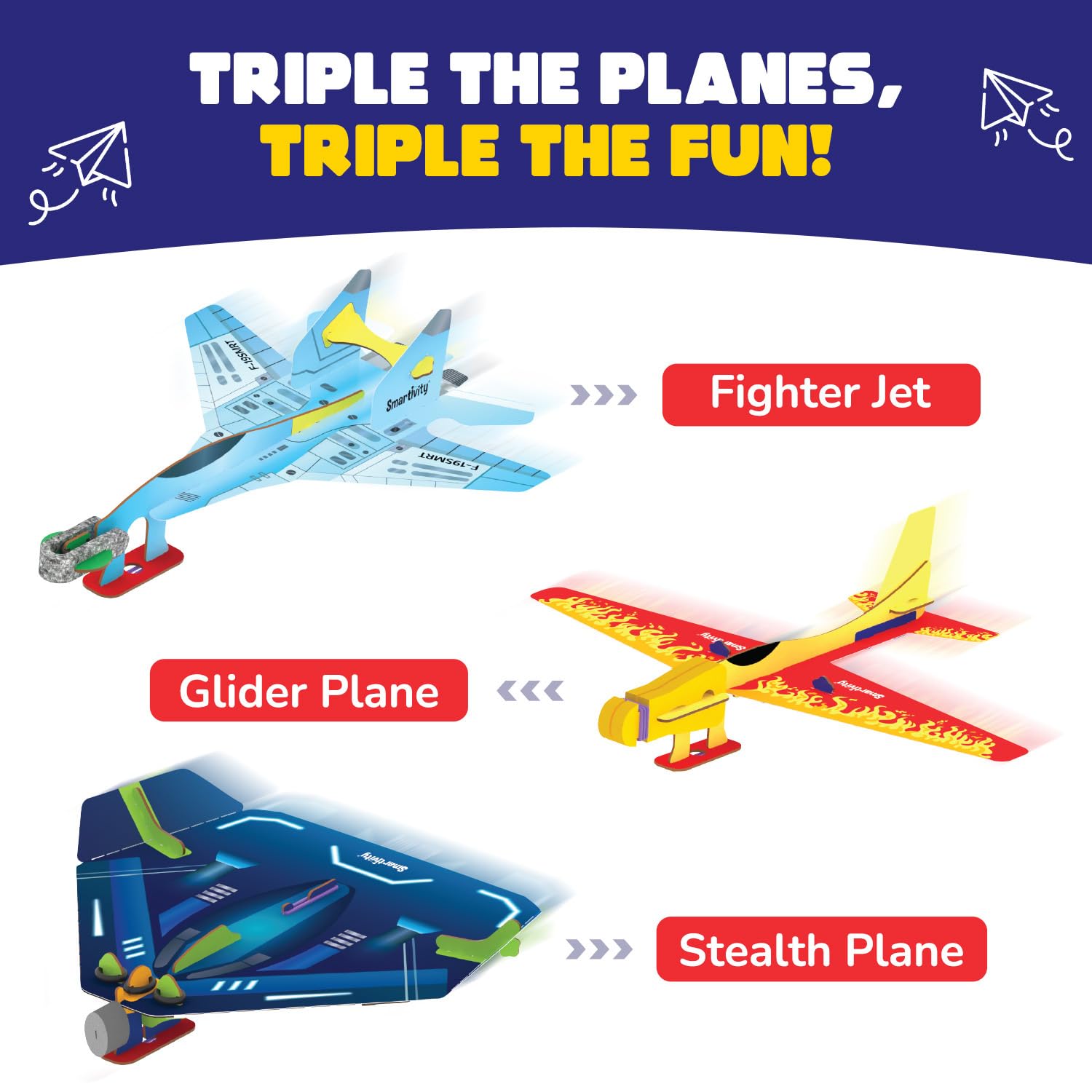 Smartivity 3in1 Airplanes Launcher Toy for Kids 6-12
